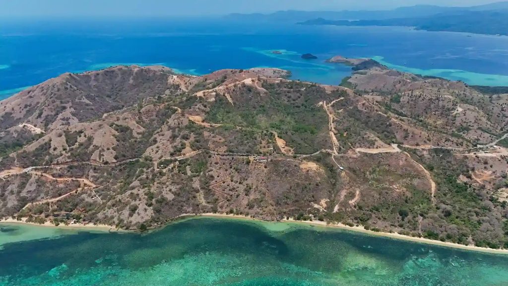 Labuan Bajo town and waterfront from the air