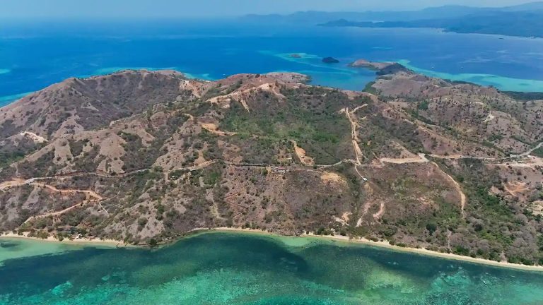 Labuan Bajo town and waterfront from the air