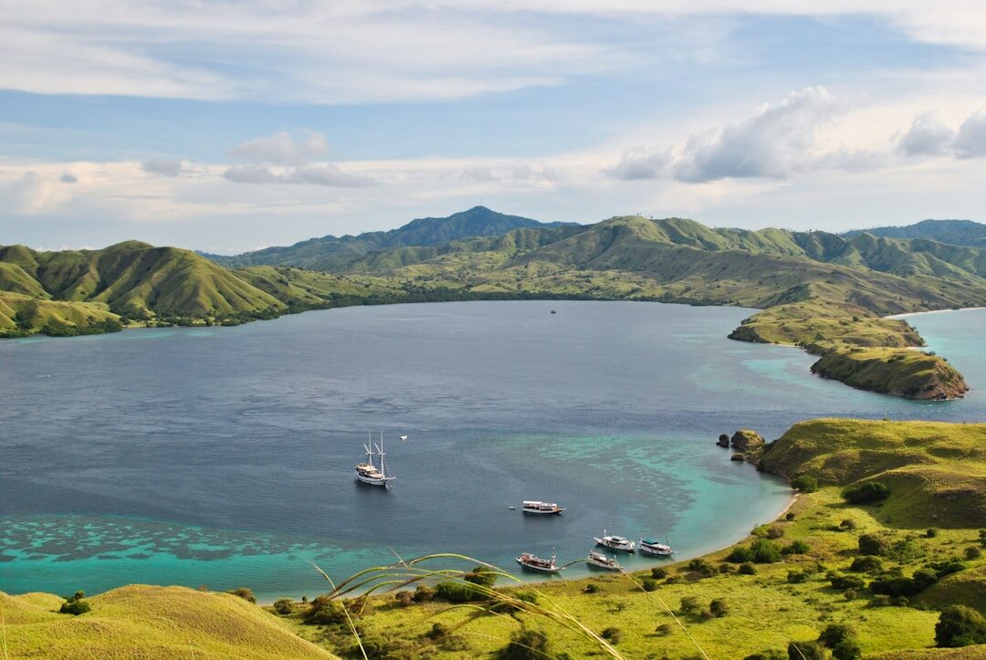 View across Padar Island and surrounding waters inside Komodo National Park